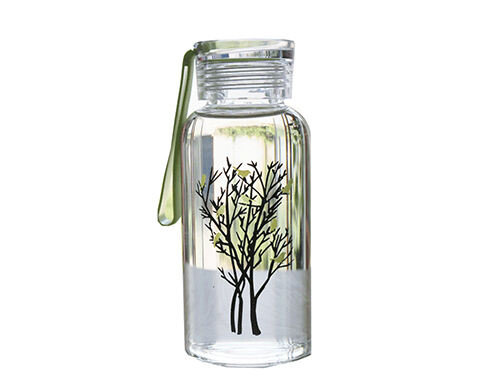 Transparent Glass Cap Water Bottle Transparent Glass Customizable Pattern