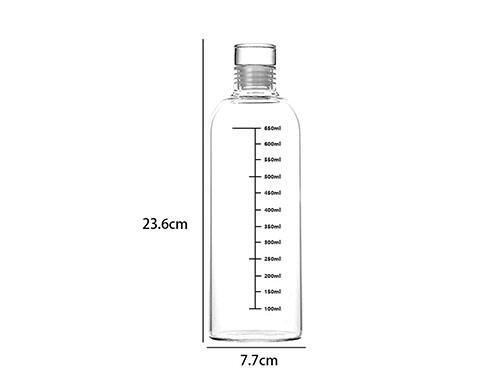 Glass water bottle heat-resistant transparent high borosilicate with scale