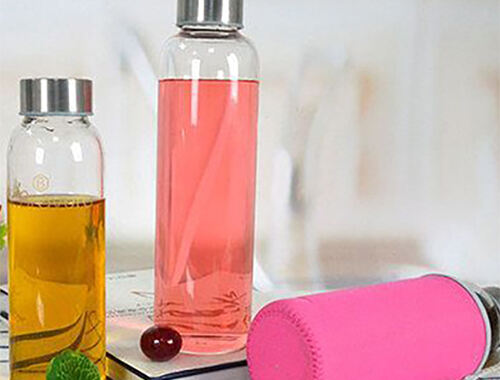 Transparent glass water bottle heat-resistant high borosilicate glass with insulation sleeve