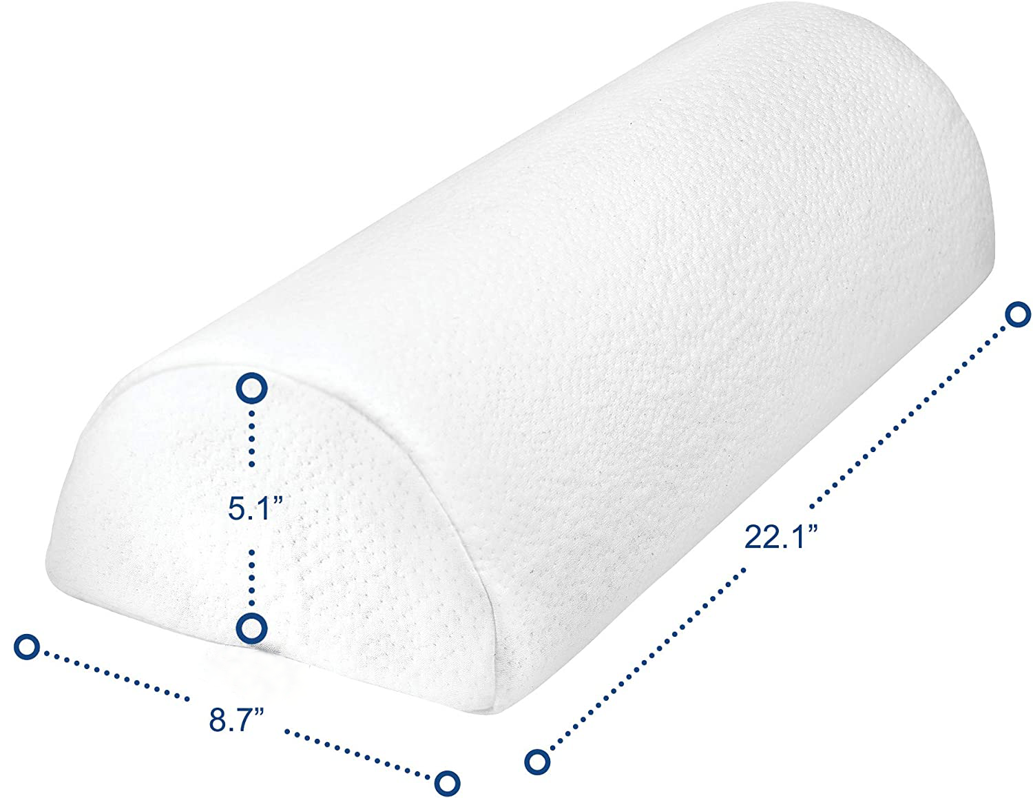 Half Moon Bolster Pillow for Legs Back  Foot Comfort with White Cotton Machine Washable Cover Premium Memory Foam Pillow factory