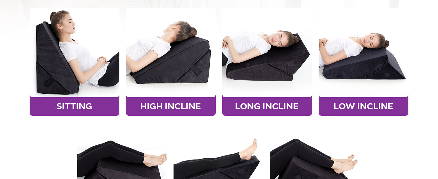 MULTI PURPOSE 7 IN 1 DESIGN Sitting or Sleeping Back Reading Foldable Memory Foam Orthopedic Bed Wedge Pillow manufacture