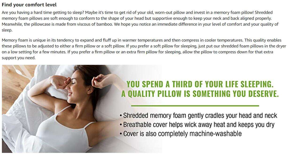 bamboo fiber orthopedic pillow 100% shredded memory foam pillow for bed hotel washable and removable cover factory