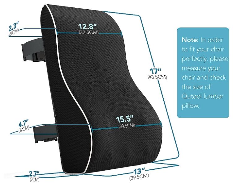 Office Chair Back Support Pillow for Car Computer Gaming Chair Recliner Memory Foam Back Cushion for Pain Relief Improve Posture details