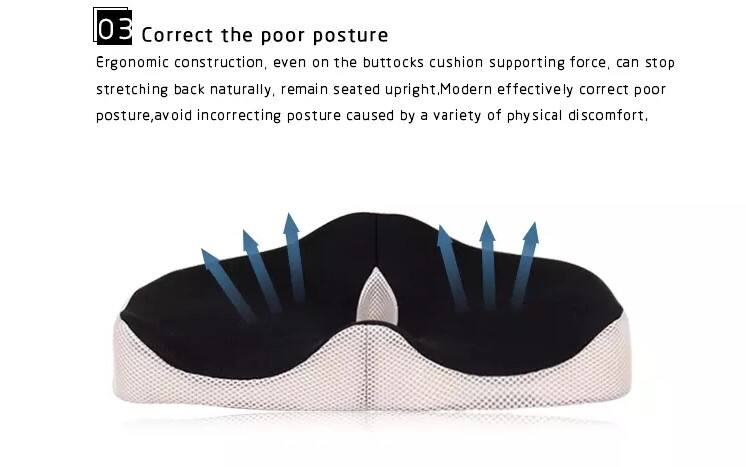 Enhanced Comfort Seat Cushion Orthopaedic Premium Memory FoamNon-Slip Air Flow Washable Cove Sciatica and Backpain Relief supplier