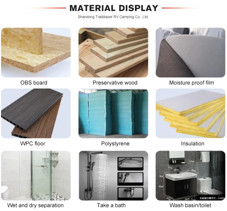 중국 육로 자동차 여행 트레일러 rv 캠핑카 캠핑카 캐러밴 욕실 공장 판매 아연 도금 시트 작은 집