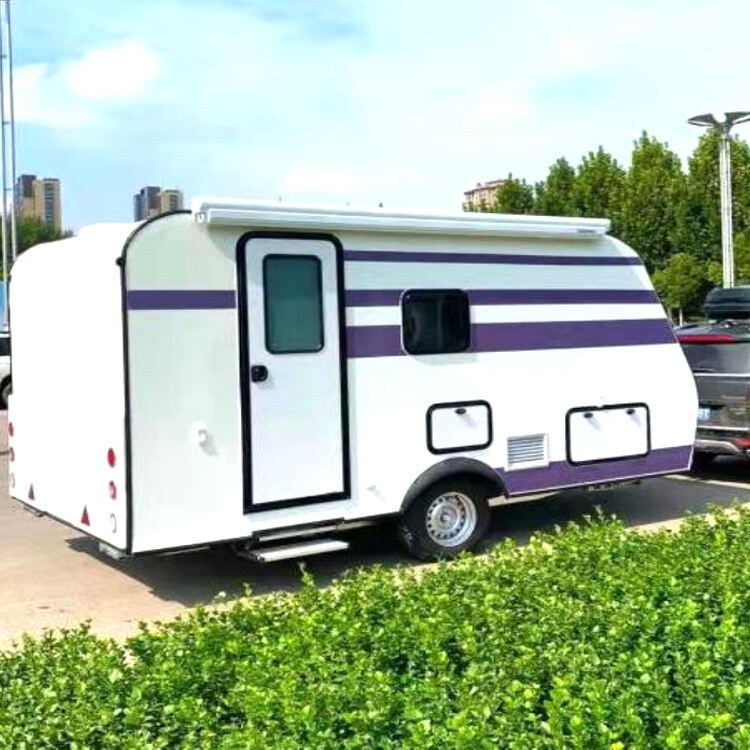 China Manufacturer Steel Frame RV Van Travel Caravan Trailers Camper With Solar Panel manufacture