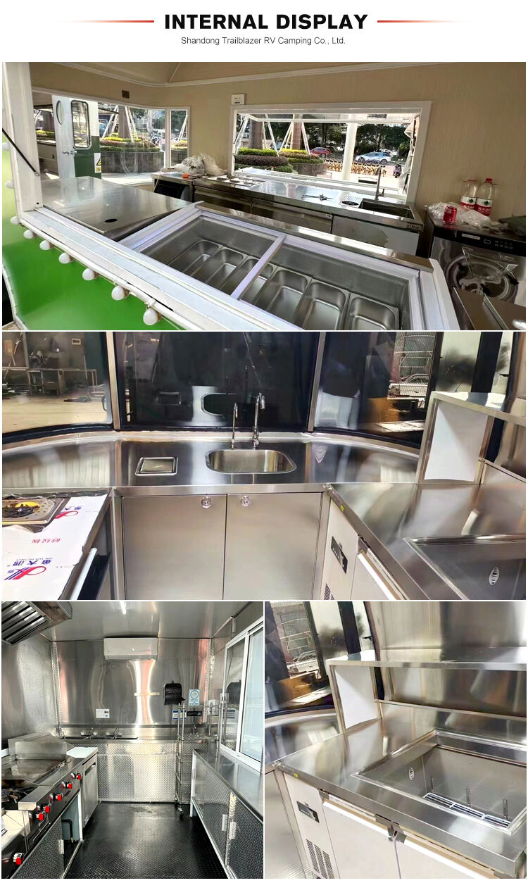 Fully Equipped Air Stream Mobile Catering Food Truck Fast Food Trailer with Full Kitchen Equipments for Winery and Hotels manufacture