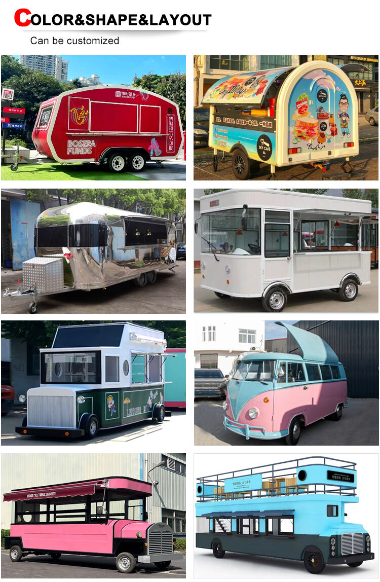 2024 American Popular Street Outdoor Fast Food Carts Crepe Food truck with Snack mobile kitchen cooking equipments price supplier