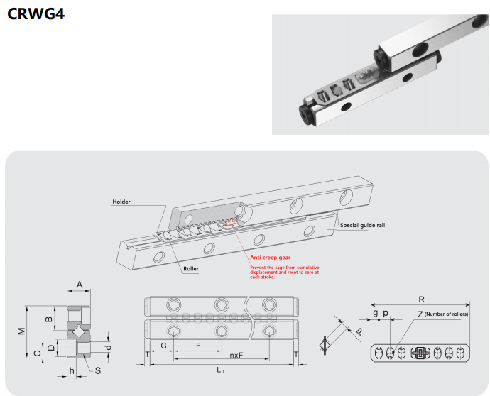 Cross roller rail CRW supplier