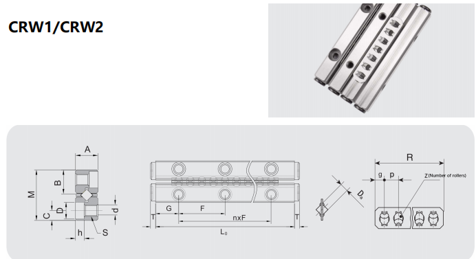 Cross roller rail CRW manufacture