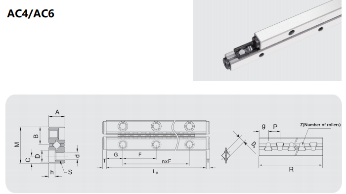 Cross roller rail AC manufacture