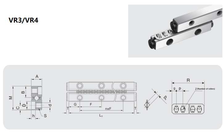 Cross roller rail VR manufacture