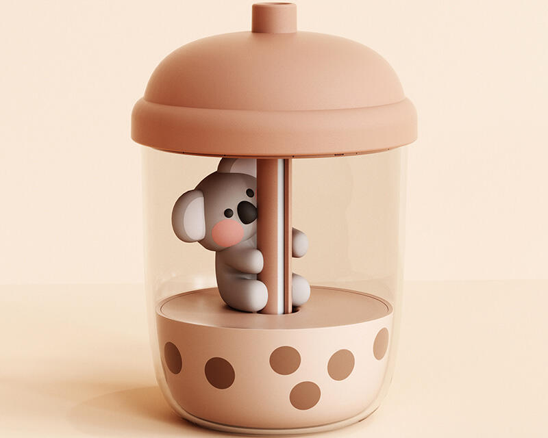 Enjoy a soothing and refreshing atmosphere with the cute Koala Bubble Tea Humidifier, creating a peaceful environment for relaxation and well-being