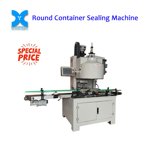 Maximize your production efficiency with our high-speed round container sealing machine.