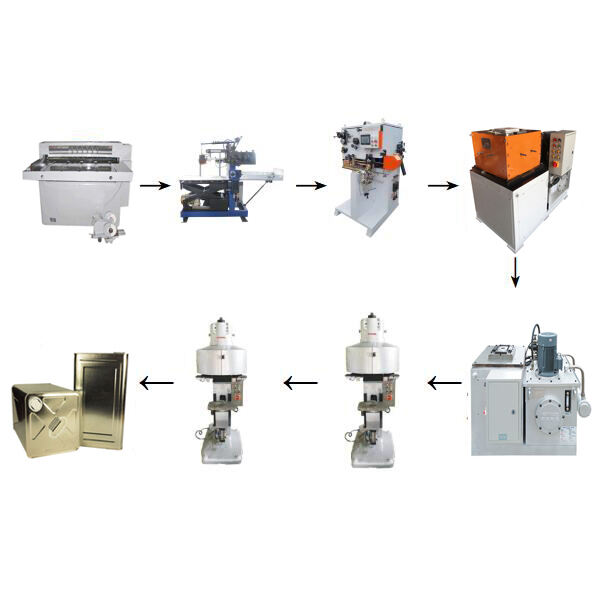 Linha de lata quadrada semiautomática