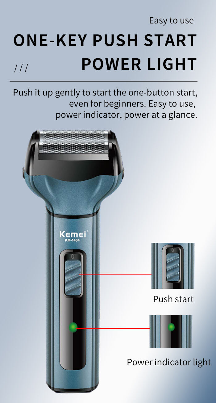 Machine à raser la barbe multifonctionnelle, rasoir polyvalent Kemei KM-1434 3 en 1, rasoir pour le nez et la barbe, détails