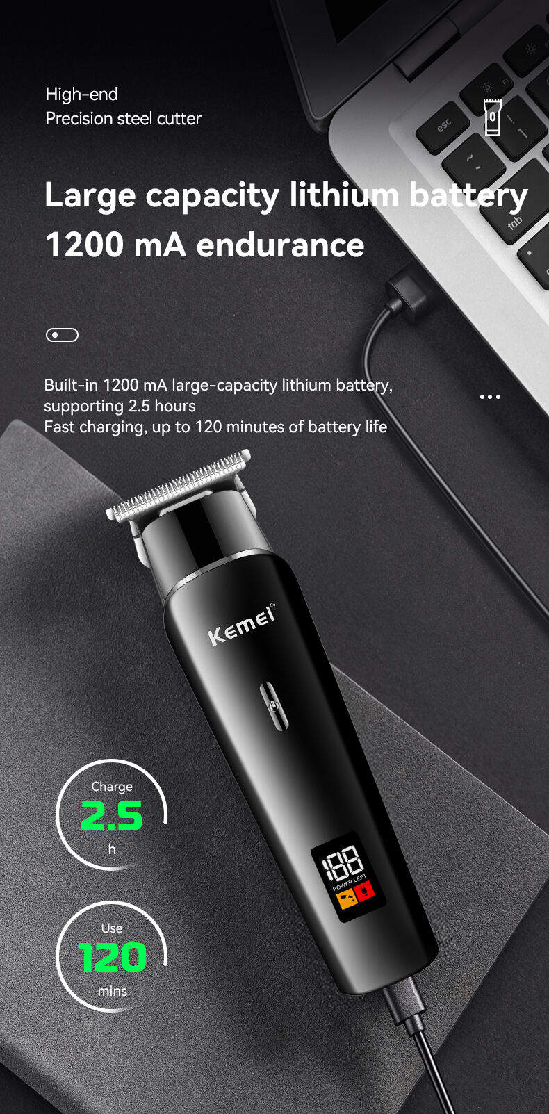 KE-1113 Beard Grooming Kit Mustache Nose Trimmer Body Shaver Cordless Electric Hair Clippers Razor for Men manufacture