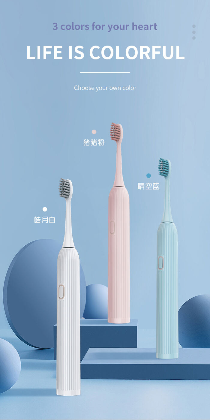 Kemei Km-Ys701 rose/bleu/blanc brosse à dents intelligente de blanchiment des dents brosse à dents électrique Rechargeable détails