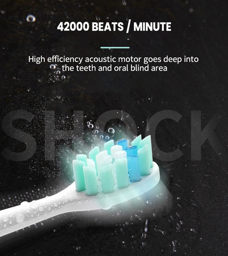 Brosse à dents électrique sonique écologique Kemei Km-Ys702, puissante brosse à dents ultrasonique Rechargeable par Usb, détails