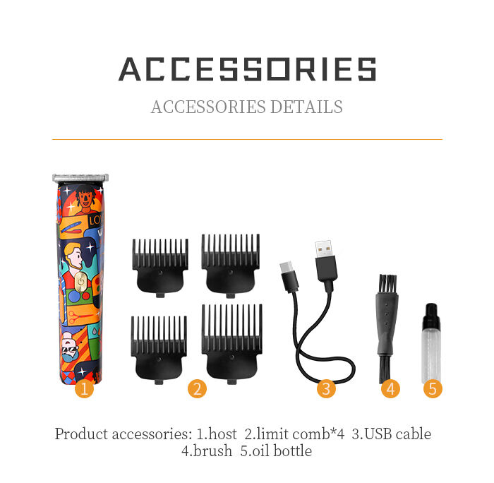 Fabrication personnalisée de tondeuse à cheveux à chargement USB Graffiti