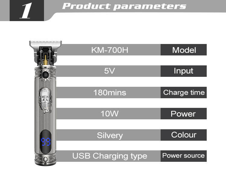 Nouvelle usine de tondeuse à cheveux électrique à affichage de batterie LED