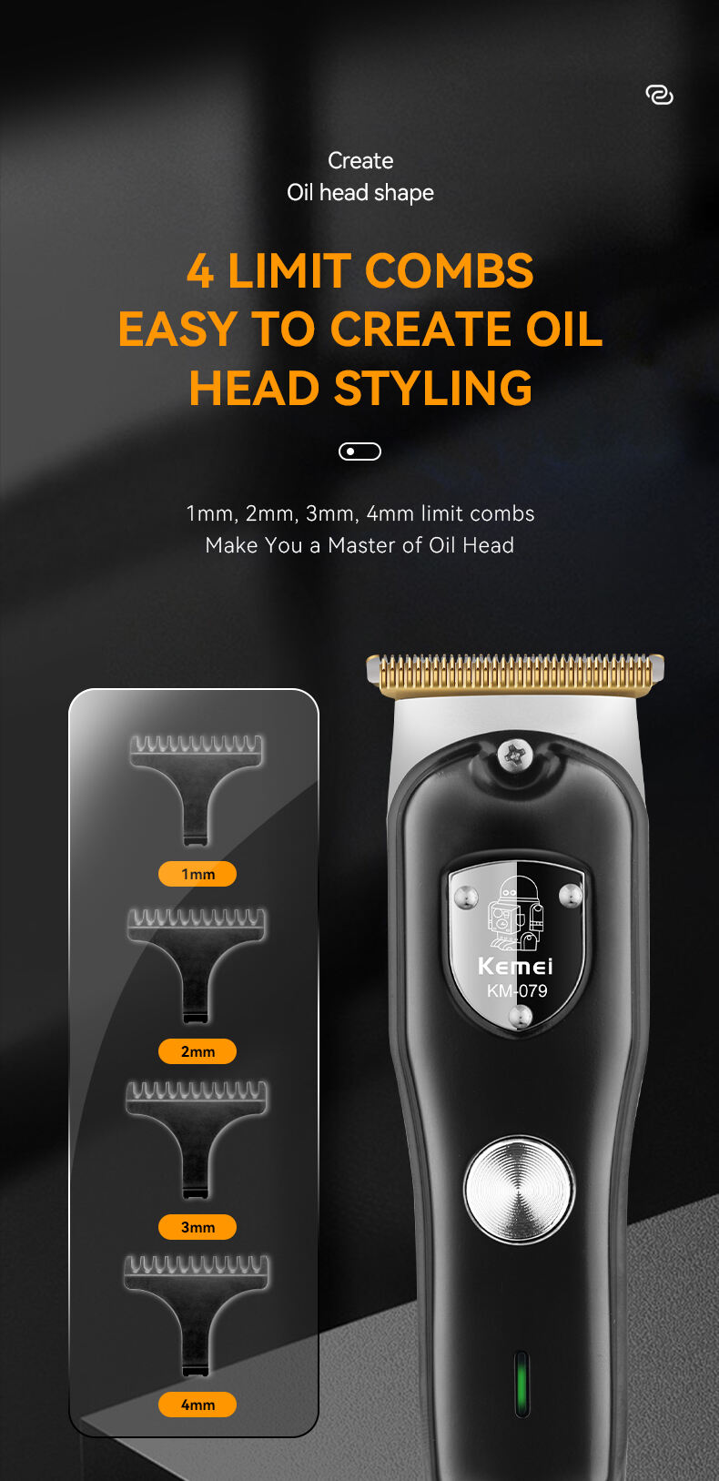 USB Barber Waterproof Electric cordless professional hair clippers and hair trimmer factory