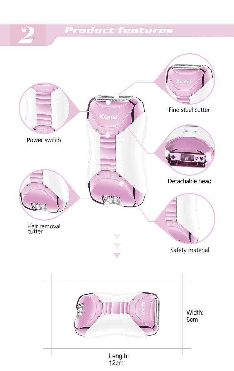 Kemei KM-372 Woman's Epilator 3in1 Hair Removal Machine Electric Rechargeable Lady Shaving Trimmer Hair Removal supplier
