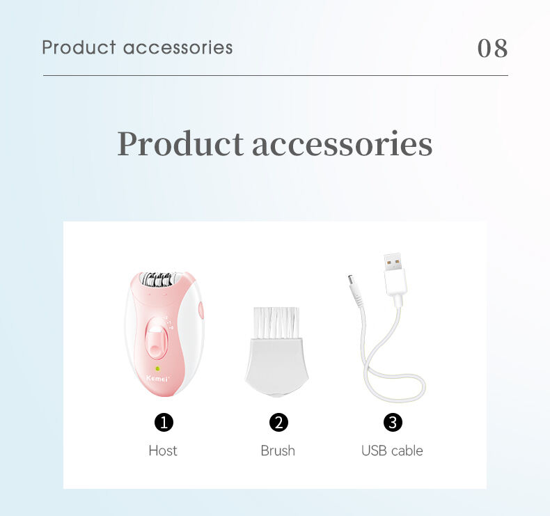 Épilateur électrique Portable, rasoir pour femmes, Rechargeable par USB, pour les jambes et le Bikini, détails