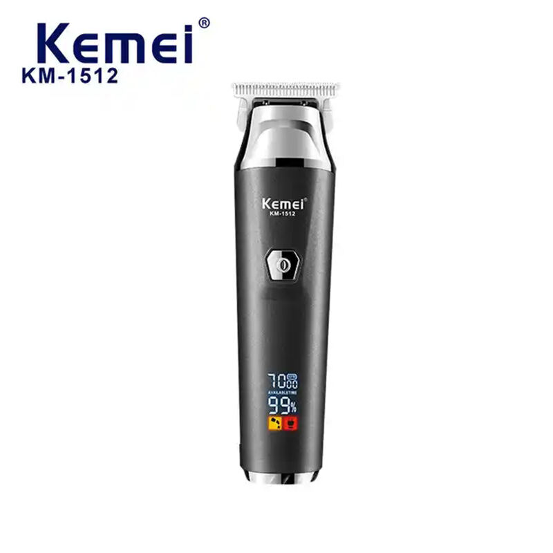 Professional Rechargeable Hair Clipper Km-1512 Hair Cutting Machine Men Hair Clipper For Lithium Battery Led Lcd Display