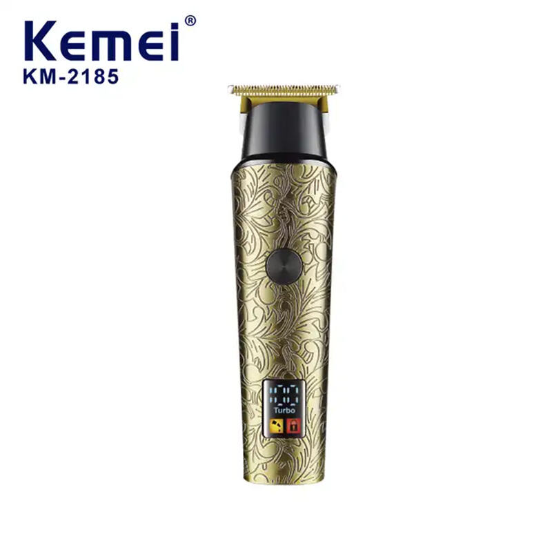 Rechargeable Hair Trimmer Km-2185 Lithium Battery Metal Carving Cordless Hair Clipper For Men