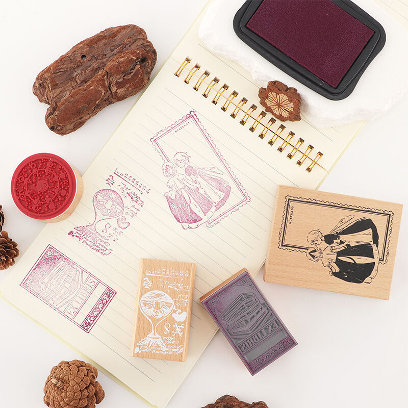 Office Wood Rubber Stamp with Wooden Handle and Custom Logo Create Your Own Embossed Stamp for Business or Personal Use