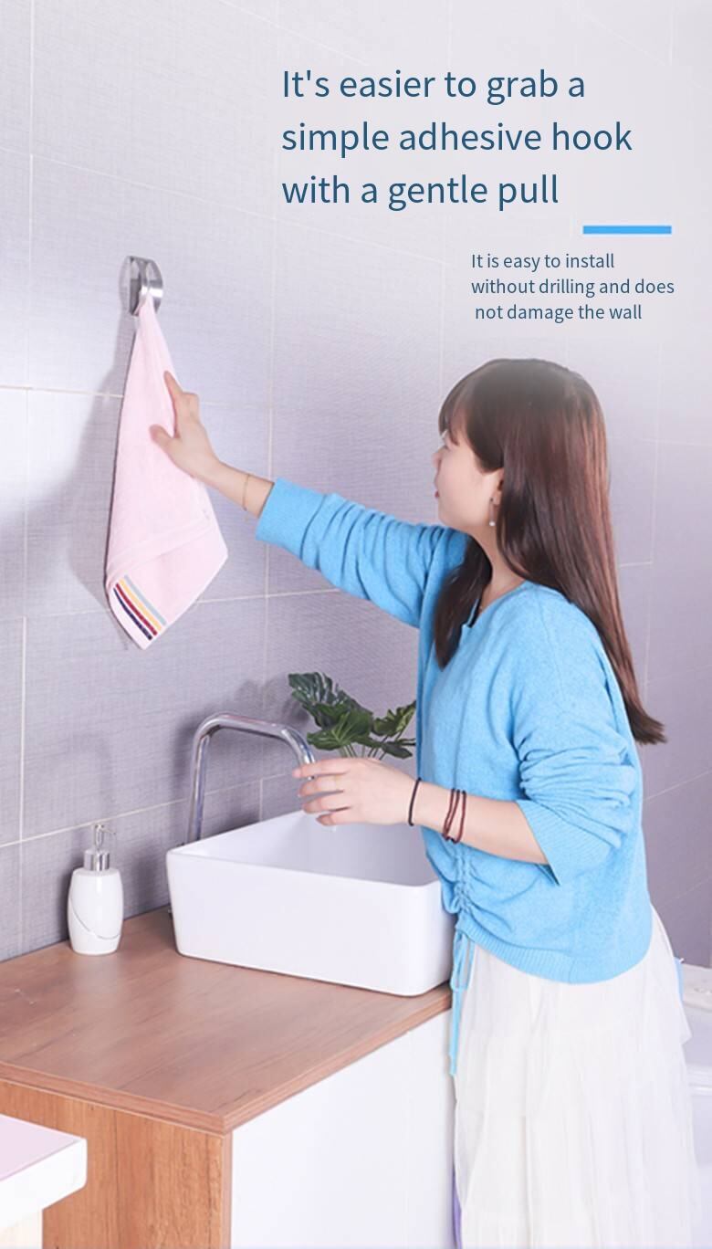 Washroom punch-free towel hook kitchen rag Dishwashing cloth storage plug stainless steel factory direct supply supplier