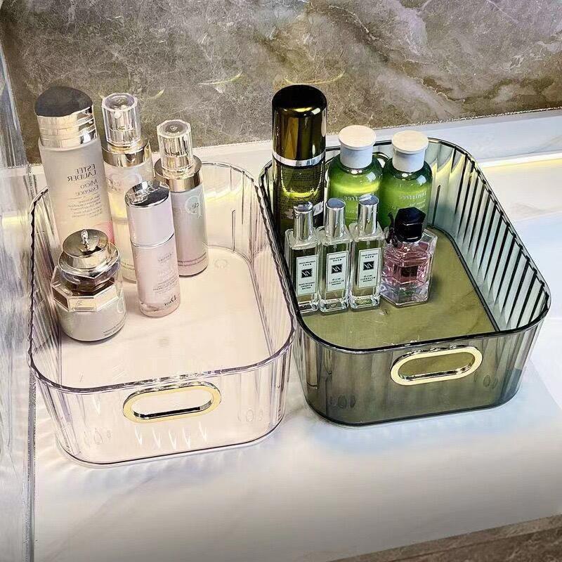 ins light luxury desktop girls transparent acrylic dresser cosmetics clutter storage basket organizer box supplier