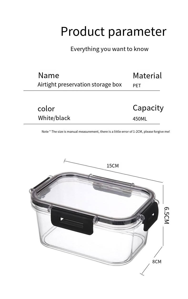 PET Multifunctional sealing plastic crisper refrigerator preservation bowl Microwave heating lunch box Food storage factory