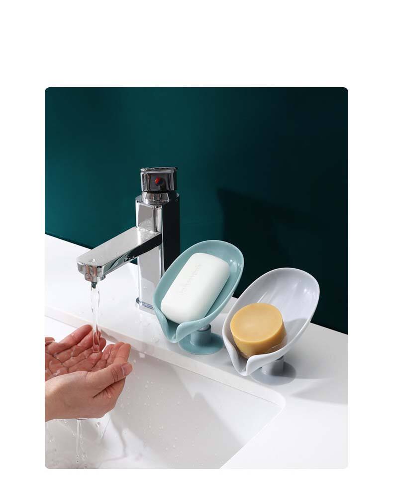 Soap shelf household perforation-free suction cup type leaf drain soap rack no water storage artifact supplier