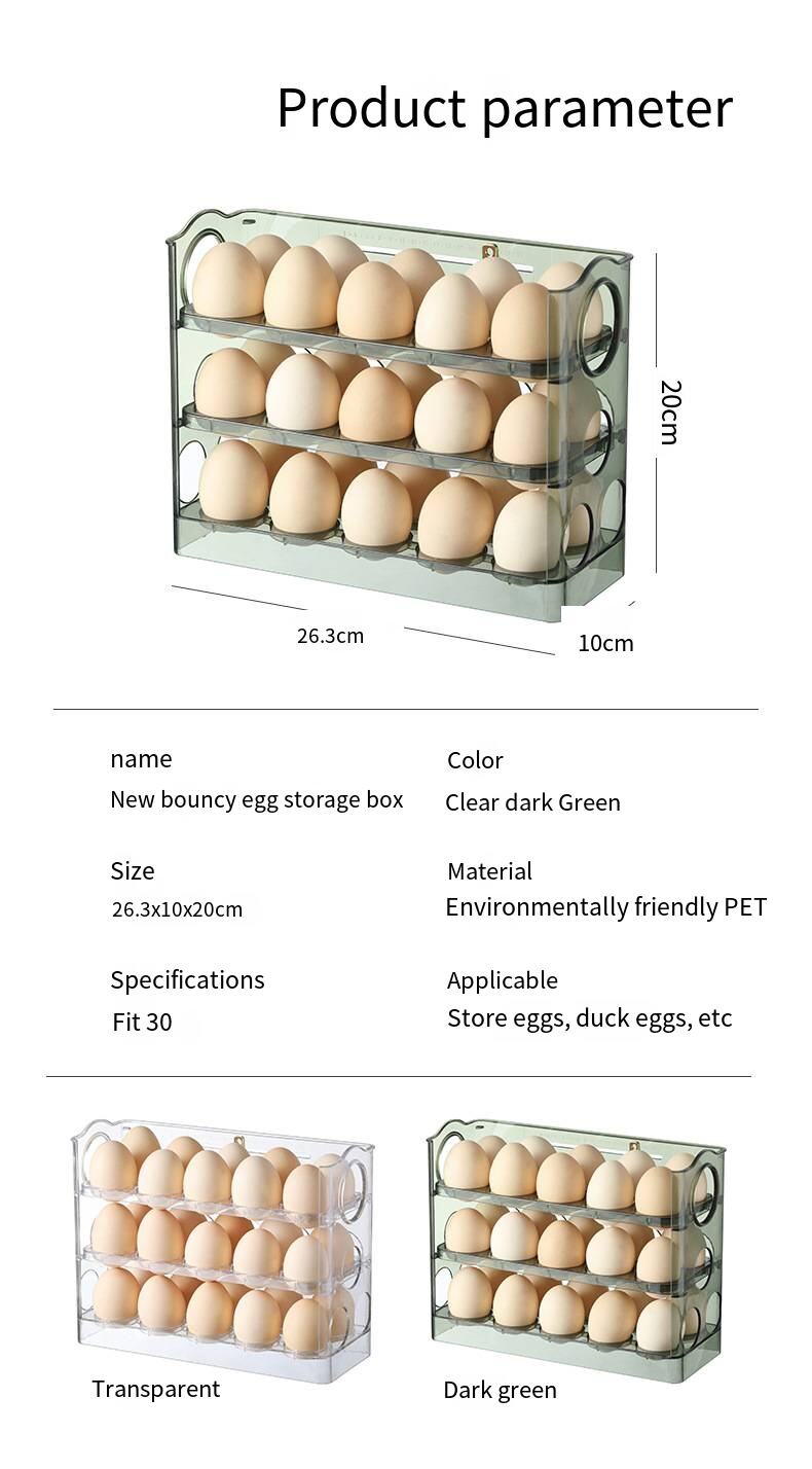 Egg storage box refrigerator side door kitchen fresh-keeping arrangement storage artifact put eggs automatically turn up manufacture