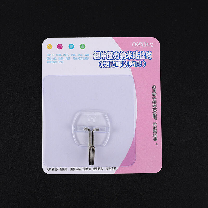 7cm transparent opp card acrylic waterproof Traceless stick hook free punching door back office details