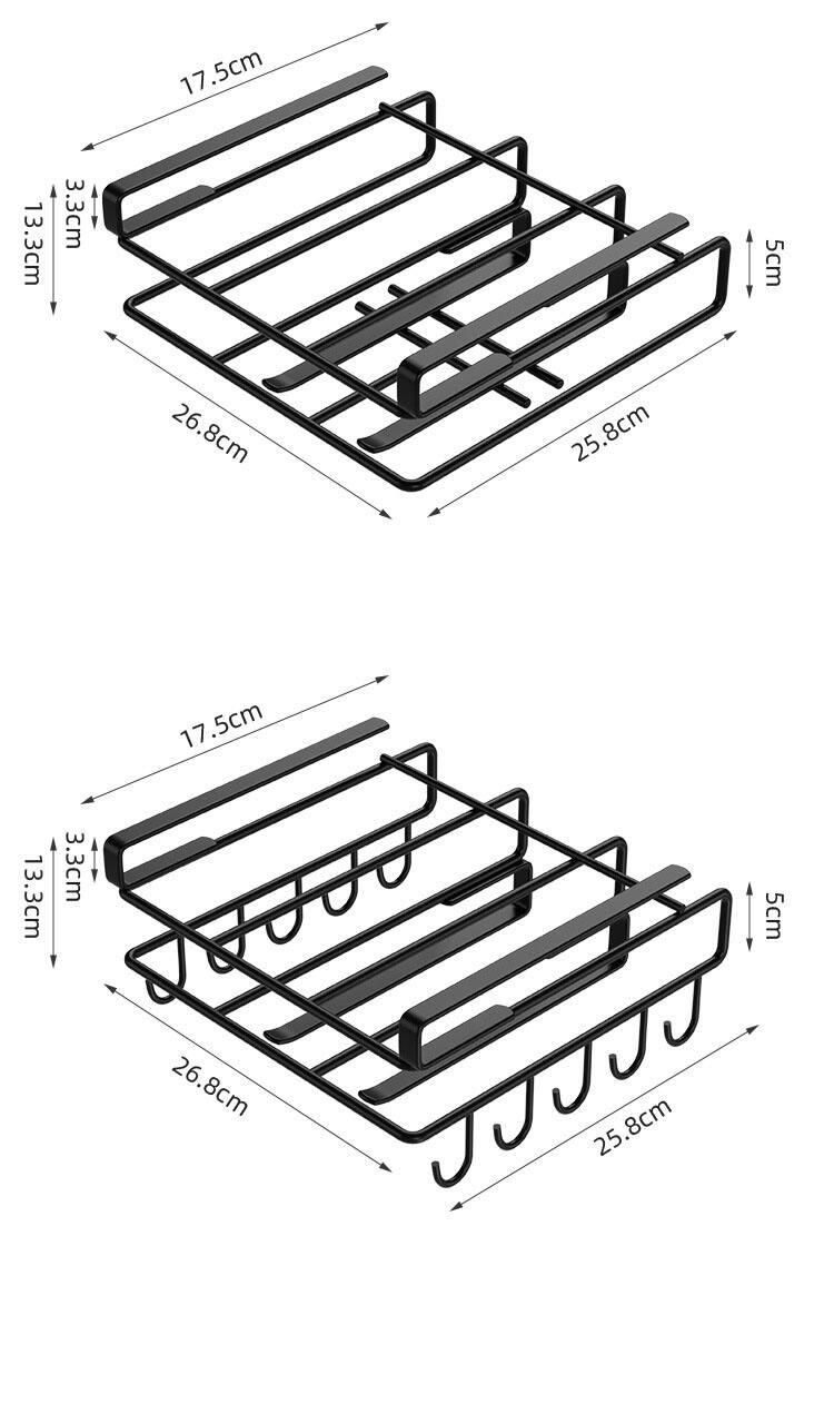 Cabinet hanging cutting board rack cabinet door Kitchen shelving pot lid roll paper hook multifunctional storage rack supplier