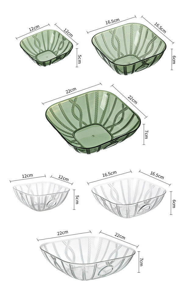 Прозирни лагани луксузни воћни тањир умиваоник за воће дневна соба чајни сто чинија за салату висококвалитетна фабрика плоча за складиштење грицкалица