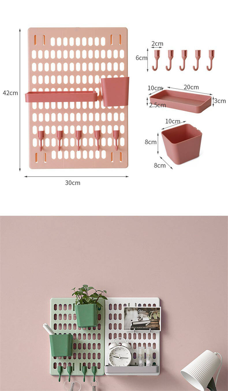 Hole-free household hole-board wall, dormitory kitchen and bathroom wall shelf shelf wall hanging storage hook rack manufacture