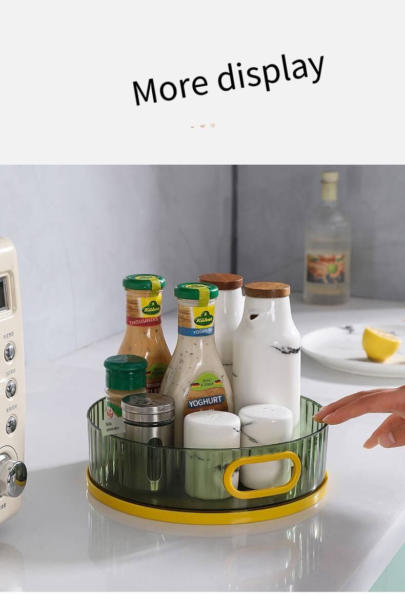 Rotating shelving multi-purpose turntable household kitchen seasoning storage rack light luxury storage tray details