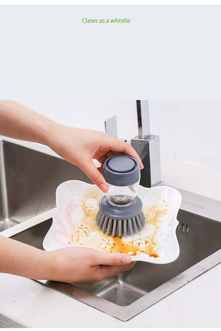 Lazy brush pot artifact press clean add liquid wash pot brush kitchen household sponge clean wash pot brush steel supplier