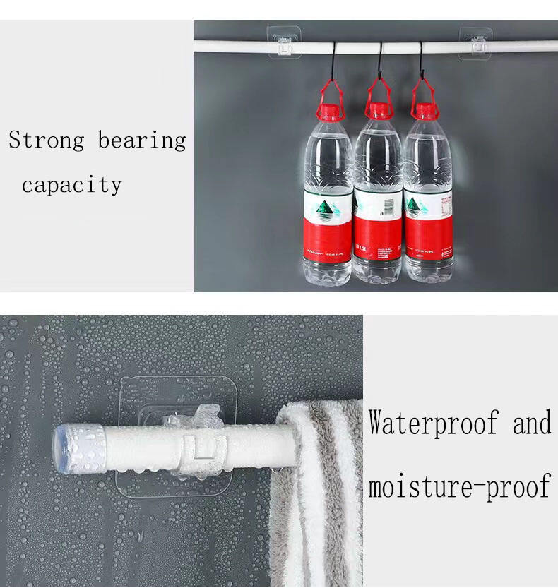 curtain rod sticky hooks curtain rod clamp fixer perforation-free paste bracket clamp cross bar curtain expansion sticky hooks factory