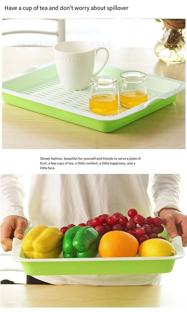 Double-layer drain rack kitchen storage drain rack washing vegetables fruit and vegetable tray plastic fruit rack factory