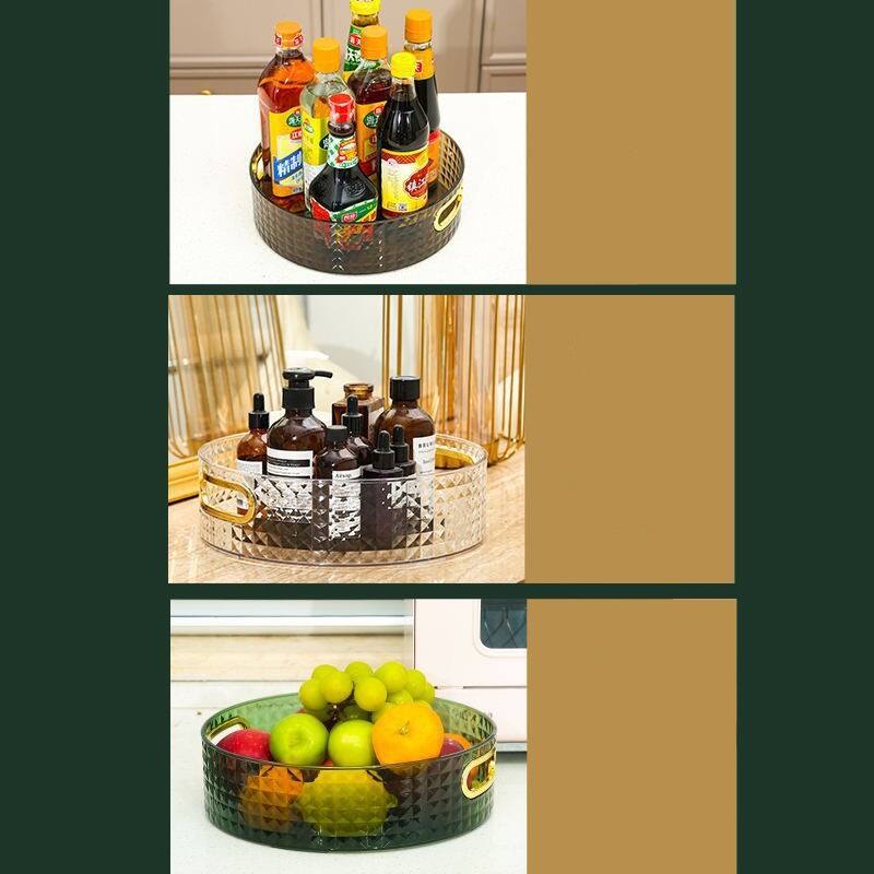 Transparent light luxury PET cosmetics multi-functional brick stone debris snack storage basket kitchen finishing box details