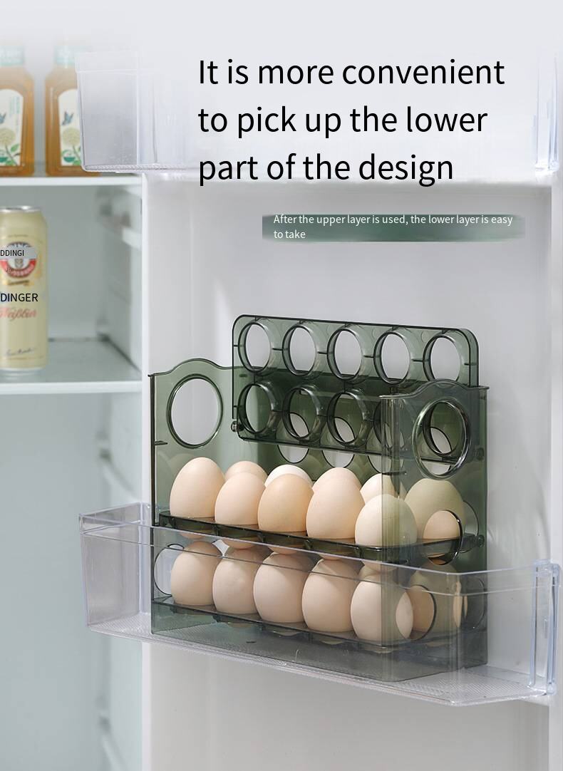 Egg storage box refrigerator side door kitchen fresh-keeping arrangement storage artifact put eggs automatically turn up manufacture