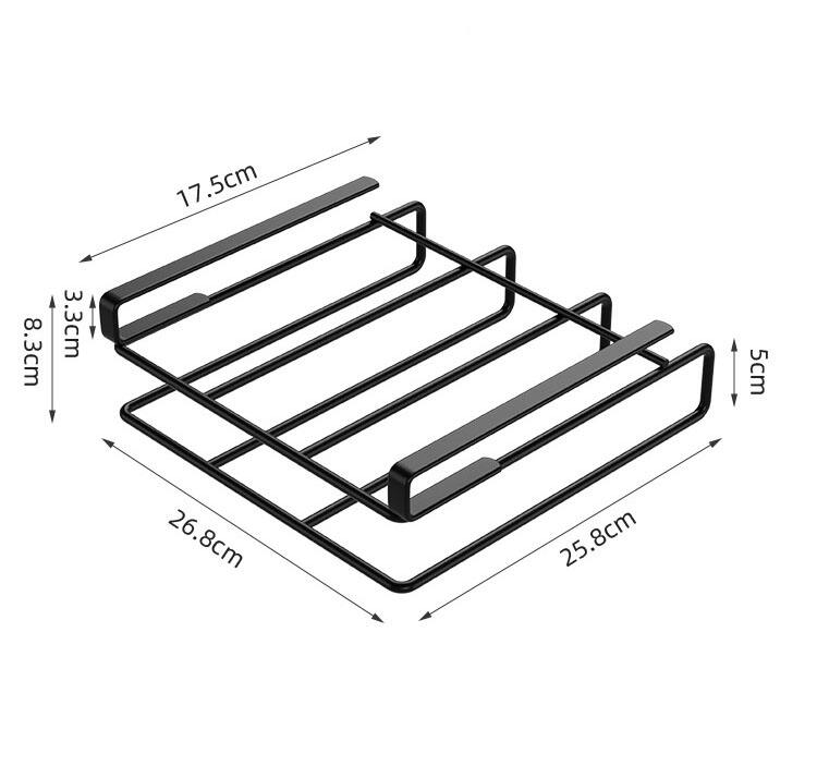 Cabinet hanging cutting board rack cabinet door Kitchen shelving pot lid roll paper hook multifunctional storage rack manufacture