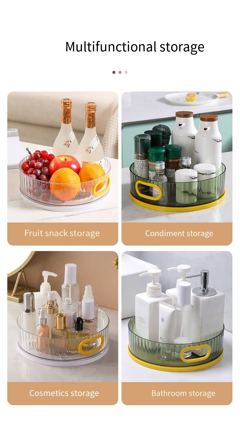 Rotating shelving multi-purpose turntable household kitchen seasoning storage rack light luxury storage tray details