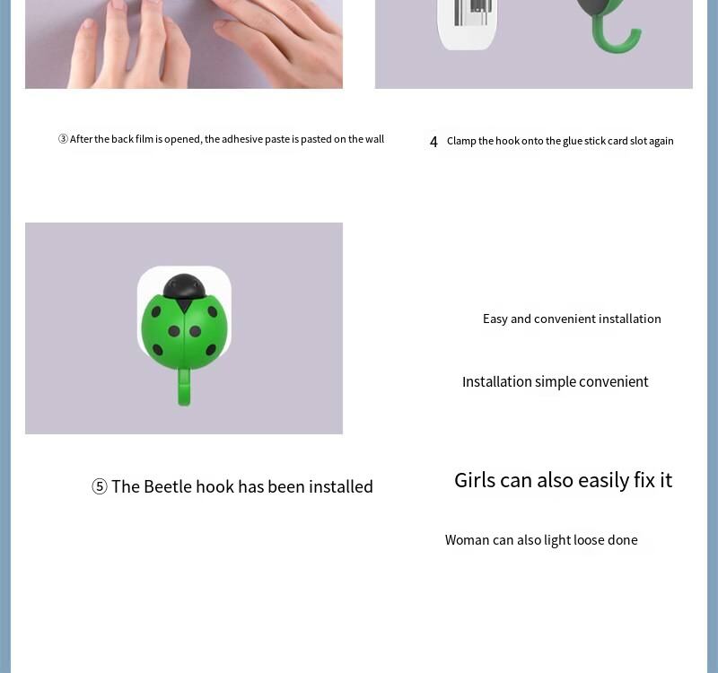 ใหม่ Creative Beetle Key Hook ปีกตรวจจับแรงโน้มถ่วงเปิดโดยอัตโนมัติโรงงานตะขอกุญแจน่ารักสร้างสรรค์