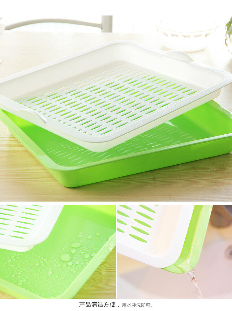 Double-layer drain rack kitchen storage drain rack washing vegetables fruit and vegetable tray plastic fruit rack manufacture